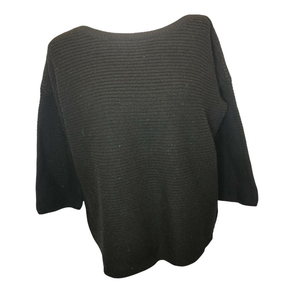 Zadig & Voltaire Bali‎ Y Wool Yack Blend Oversized Ribbed Sweater Small Black